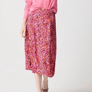J Crew Printed flowy midi skirt